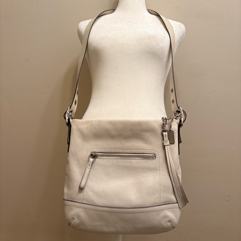 Authentic Coach Ashley Chalk Leather Crossbody Bag F22316
